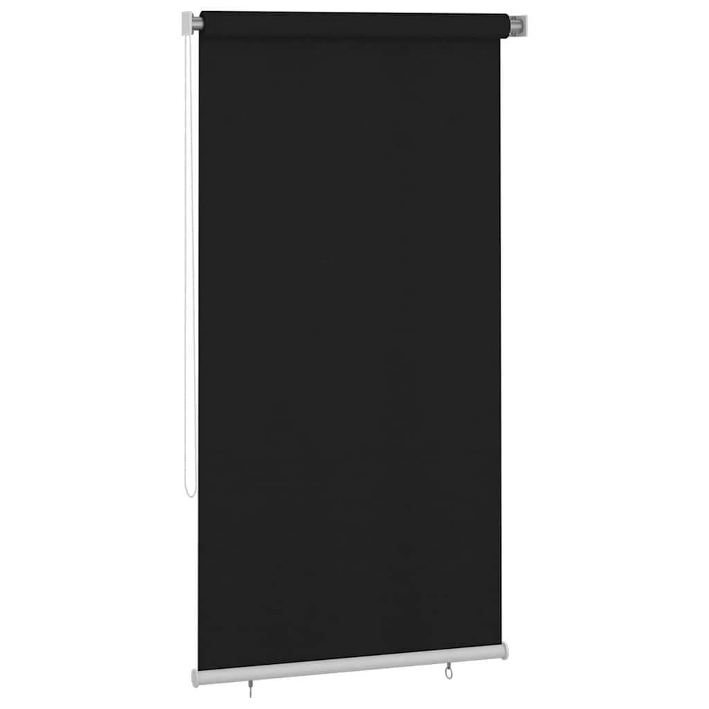 Außenrollo 120x230 cm Schwarz aus hochdichtem Polyethylen, Sichtschutz und Sonnenschutz für Balkon, Terrasse, Fenster, mit Montagezubehör, UV-Schutz, Verdunkelung, Wärmeschutz, Blickschutz