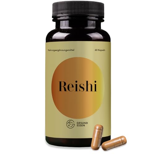GESUND ESSEN | Cápsulas Reishi de True Nature | 60 cápsulas veganas, 500 mg: Extracto de hongo Reishi de alta calidad para inmunidad, vitalidad, bienestar | VitalPilz Reishi en práctica forma de