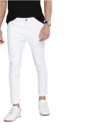 Image of X20 Mens Clasic Clean Slim Fit White Jeans