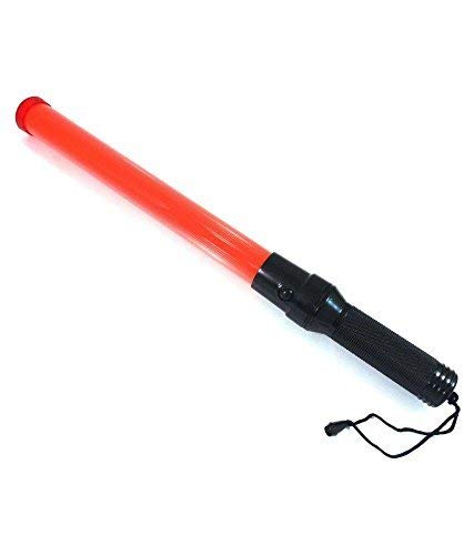 Diskpro, 15.5 inch traffic baton light in 8 red LED with 2 flashing modes, 2 C-size batteries required. Good for Parking and Dog walkers safety.