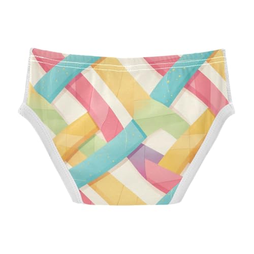 KLL Colorful Stripes Toddler Boy Pure Cotton Briefs Breathable Children Panties2
