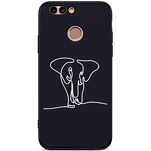 JCKHM Compatible with Huawei Nova 2 Plus Silicone Case Cover Fashion Matte TPU Silicone Soft Cover Protective Cover Éléphant