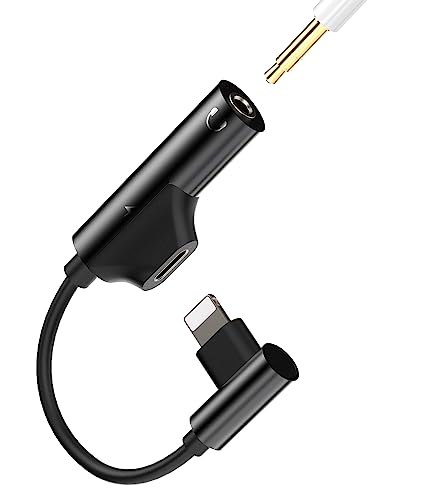 Lightning��3.5mm�C���z���W���b�N�ϊ��A�_�v�^�[�i2in1�j�A�b�v�������}���[�d�탉�C�g�j���O�P�[�u���Ή�Apple MFI�F��Lightning �v���O�X�v���b�^�[�A�C�t�H��AUX����q���A�N�Z�T���[�L���w�b�h�z�������Ղ��[�Ή�IPhone 