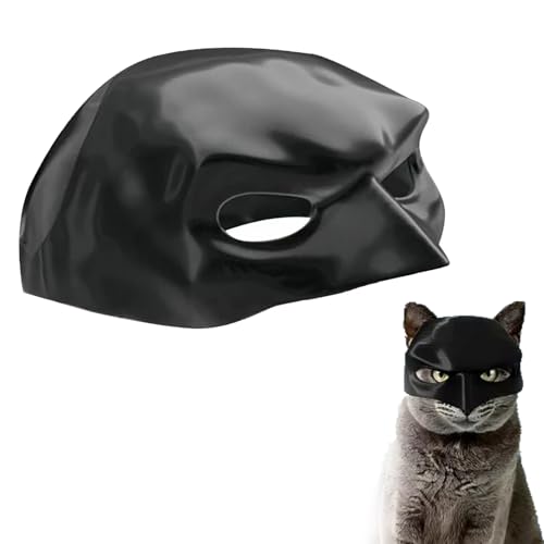 3D Mascara Gato,Máscara de Cosplay de Murciélago de Gato,Máscara de Batcat,Divertida Máscara de Murciélago Negro para Gatos (11cm)