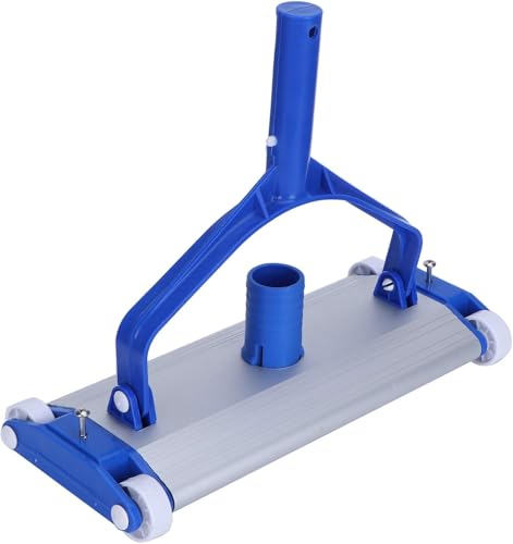 SIQUA Limpiafondos de Aluminio Premium para Piscinas con Cuatro Ruedas y Cepillo de Arrastre.Conexión a Manguera...