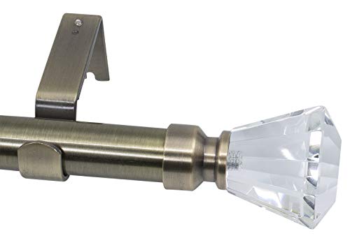 Meriville Tondo 1-Inch Diameter Single Window Treatment Curtain Rod, Crystal Finial (84