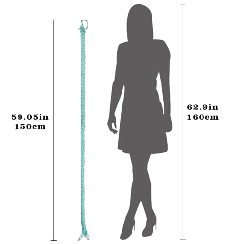 Image of Bird Cage Accessories: Hanging Spiral Bird Rope Perch with Metal Hook, for Budgie, Lovebird, Parakeet, Cockatiel, Conure, Quaker, Caique, Small to Medium Birds