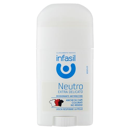 Infasil Deodorant Stick Neutro Extra schonend, fleckenabweisende Formel ohne Aluminiumsalze, effektiv bis zu 24 Stunden, 50 ml