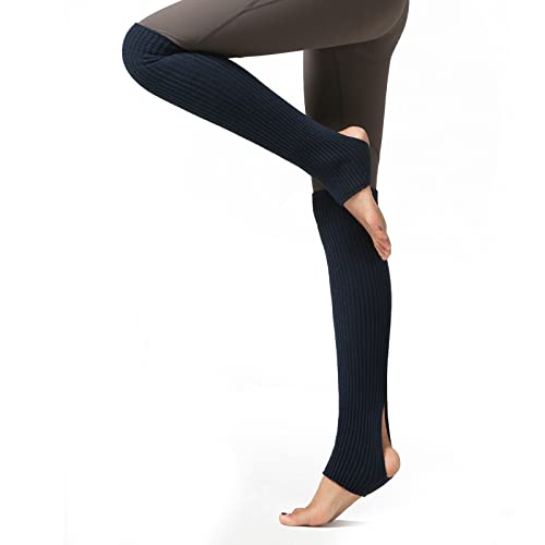 JK Home Guêtres en Tricot Femme Fille Chauffe-jambes pour Ballet Danse Fitness Yoga Jambière Chaussette Ouverture Verticale Noir Cover