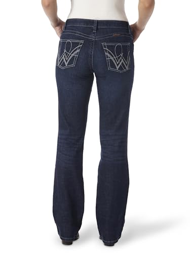 Wrangler Womens Q-Baby Mid Rise Boot Cut Ultimate Riding Jeans, Boot Scootin, 15-36 US3