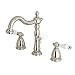 Kingston Brass KB1976PL Heritage Widespread Lavatory Faucet Pn Porcelain Lever Handle, Polished Nickel, 14 x 6.5 x 8.06
