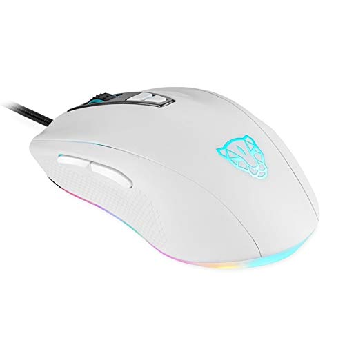 QGT MOTOSPEED V60 5000 DPI Wired Gaming Mouse 7 Keys (Black) (Color : White)