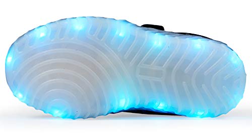 Aosifu Kids Light Up Shoes Toddler Girls Boys Breathable Led Flashing Sneakers Usb Charge A-Black26 thumb #3