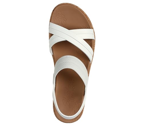 Skechers Women's BRYSTOL - NIGHT SKIES heel sandal, White 7.5 M