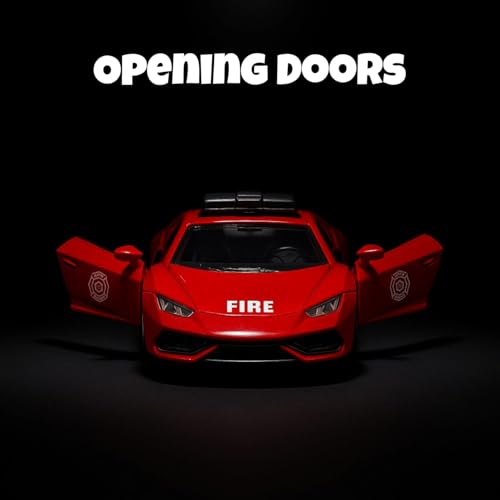 Image of Amisha Gift Gallery Diecast Fire Ambulance Toy Car for Kids | 1:36 Scale Model, Metal, Pull Back, Sports Car, Boys