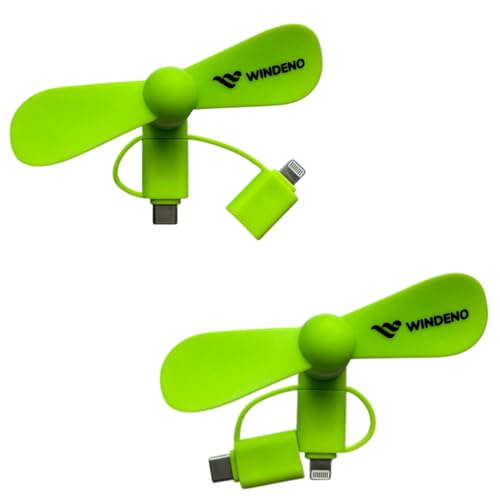 Generico Mini Ventilador USB para Smartphone, Ventilador Portátil Silencioso con Conectores Micro-USB, Type-C y Lightning - Compatible Android y iPhone, Compacto 89x42 mm