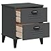 Industrial Nightstand with Drawers, White Engineered Wood Bedside Table for Modern Bedroom Storage and Organization Anthracite Gray, 13.8 x 15.7 x 18.9 in