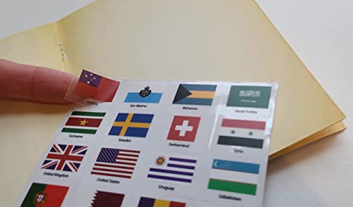 World Flags Stickers - 192 Countries PVC Transparent Planner Travel Stickers for School, Theme Parties, Homeschool, Journal Sticker, Labels