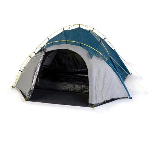 adventuridge Kuppelzelt 4 Personen Camping Zelt - 4 Mann Campingzelt Igluzelt Trekkingzelt mit 2000 mm Wassersäule mit Vorzelt inkl. 2 Eingänge wasserdichtes Festivalzelt (blau/grau)