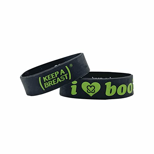 Keep A Breast - i love boobies! Bracelets Black/Green 2-Pack