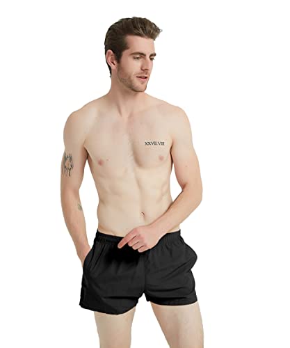 3 Inch Mens Swim Shorts Quick Dry Short Black Swim Trunks for Men Summer Suits XXL4