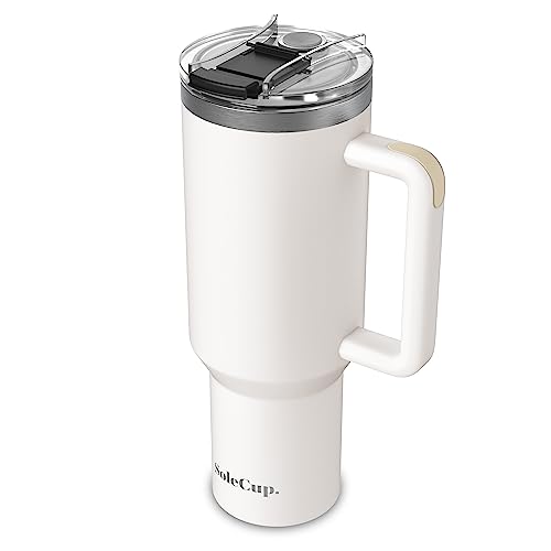 SoleCup. 40oz Travel Mug with Handle, Lid and Two Straws, Drinks Stay Hot for 8 Hours, Cold for 24 Hours - Image 2