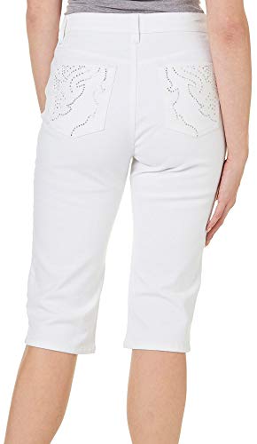 Gloria Vanderbilt Petite Amanda Blossom Embroidered Capris 14P Crystal White2
