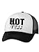Hot Mess Truckers Mesh Snapback hat in White/Black - One Size