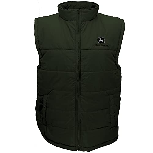 John Deere Men's Logo Puffer Vest-Olive-Xxl