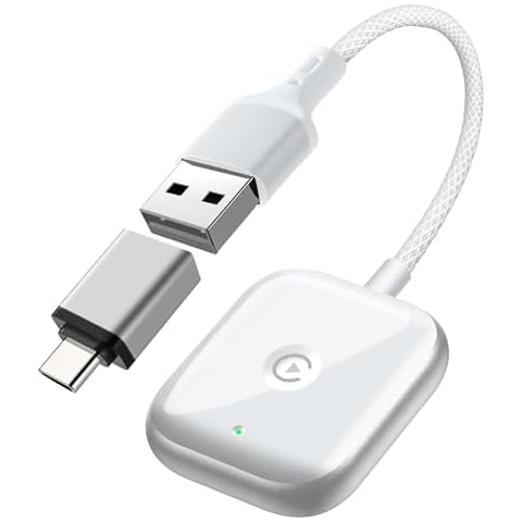 Wireless CarPlay Adapter for Apple CarPlay，Convert Wired to Wireless iPhone CarPlay Adapter-Instant Connectivity Bluetooth WiFi Mini Wireless CarPlay Dongle for Cars from 2016 and iOS 10+ （White） Cover