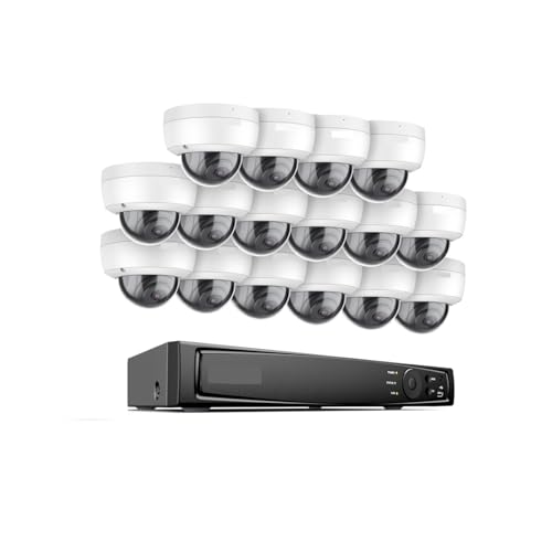 Sistemas de cámaras CCTV, H500 16CH 6MP NVR PoE cámara IP de Seguridad 16 Uds 5MP IP67 Impermeable Visión Nocturna Exterior Kit de vigilancia CCTV(4T)
