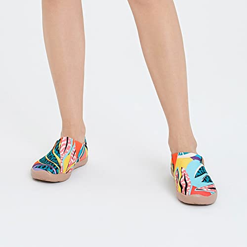 Image of UIN Women's Slip On Shoes Colorful Comfortable Lightweight Art Travel Sneakers Casual Floral Stylish Everyday Loafers