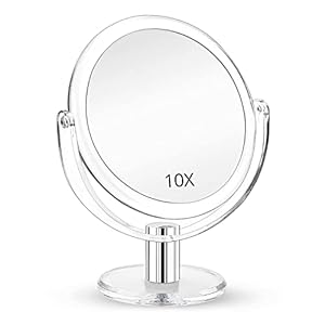 Fabuday Magnifying Makeup Mirror Double Sided, 1X 10X Magnification Mirror, Table Top Vanity Mirror, Transparent