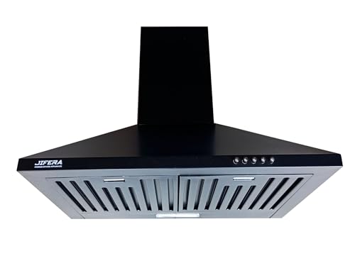 Image of Mini S 60 | MS Steel Kitchen Chimney | Push Button Control | Black Powder Coated | 1000 CMH | 5 Years Warranty on Motor