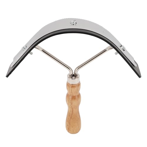 Horse Sweat Scraper Hair Brush Stainless Steel Rubber Comfortable Grip Wooden Handle Horse Face Cleaning Brush Scraper Comb for Livestock