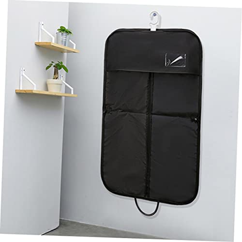 Portable Suit Bag Hanging Feature Oxford Cloth Garment Bag for Dresses Cover Suit for Insects Stains Protection Black 5
