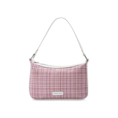 Image of Fastrack Women's Basketweave Shoulder Bag | Top Zip Closure, Comfortable Shoulder Straps, Inner Utility Pockets | Textured Fabric Bag | 6 Months Warranty