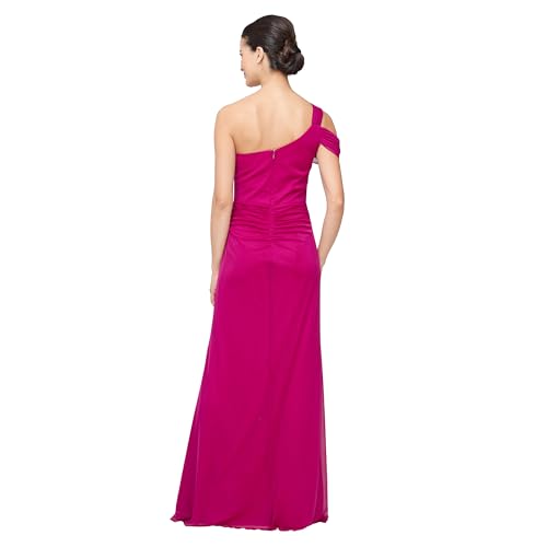 Image of Alex Evenings Women's Long Cold Shoulder Dress, Wedding Guest, Prom, Formal Event (Petite and Regular Sizes)
