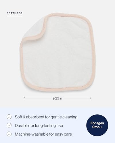 Image of Lalo Baby Washcloths 3-Pack - 100% Organic Cotton, Soft & Absorbent, Gentle on Sensitive Skin, Machine Washable Soft Kids Washcloths - Grapefruit