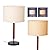 lianheng Mid Century Table Lamp, Farmhouse Desk Lamp with Pull Chain Switch&Linen Shade, Black Metal Bedside Lamp for Bedroom, Living Room, Office, Wood Finish(Black)