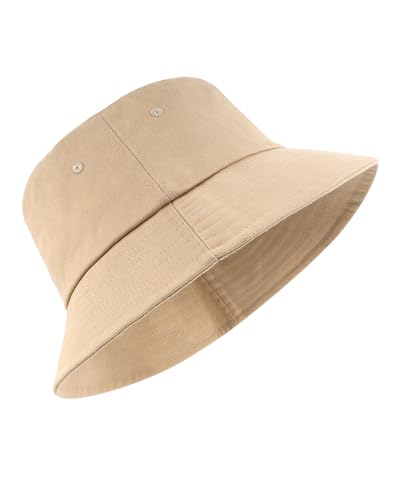 Image of XXL Oversize Bucket Hat Reversible, XL L M S Fisherman Sun Cap With Chin Strap, Travel Beach Outdoor Hat For Men Women