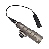 FARMSOLDIER Tactical LED Mini Scout Flashlight Torch,Weapon Light with Pressure Switch Picatinny Mount Rail Offset Ring Side Mount for Hunting Hiking Tan