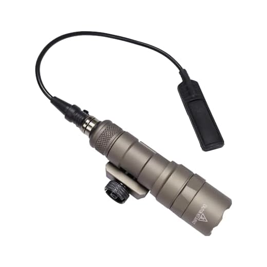 FARMSOLDIER Tactical LED Mini Scout Flashlight Torch,Weapon Light with Pressure Switch Picatinny Mount Rail Offset Ring Side Mount for Hunting Hiking Tan