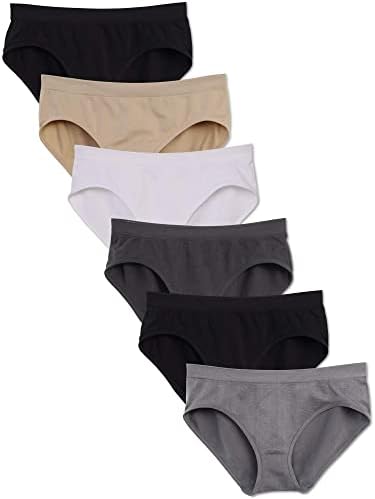 Kalon 6 Pack Women's Hipster Brief Nylon Spandex Underwear