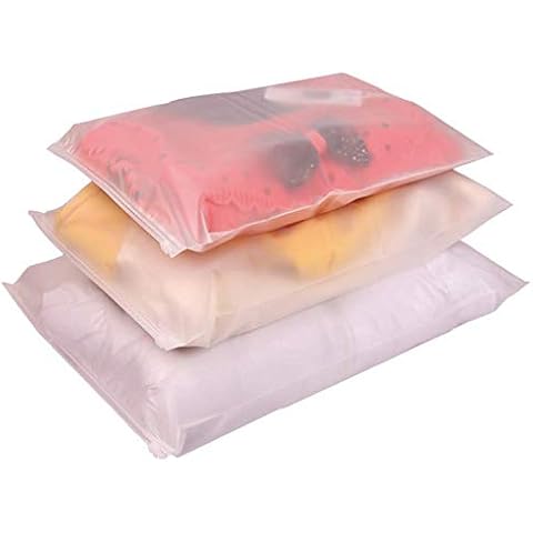 Teensery 12 Pcs Matte Frosted Travel Storage Bag Waterproof Zip-Lock Seal Storage Bag Luggage Clothes Shoes Makeup Packing Pouch Organizer (4 Large, 4 Medium, 4 Small) Cover