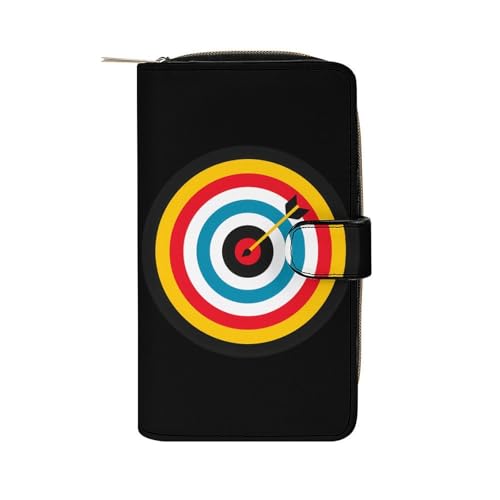 Archery Bullseye Target Sports PU Leather Wallet Portable Coin Purse Lightweight Card Holders Money Clip for Women Men