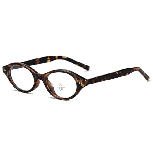Image of Retro Oval Glasses Frame Men Tr90 Korean Style Women Small Glasses Anti Blue Light Acetate Temple