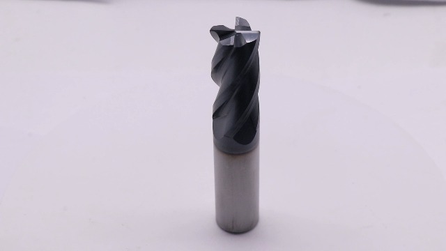 Image of 3 /4 inch 4 Flute Solid Carbide 0.04 inch Corner Radius End Mill, AlTiN Coated | 35 Helix, 3 /4 inch Cutting Dia, 3 /4 inch Shank Dia, 1-3 /4 inch LOC, 4 inch OAL, for Milling Alloy Steel, Carbon Steel, Cast Iron