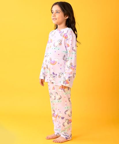 Image of Anthrilo Pure Cotton Printed Pyjama Set for Girls | Sleepwear | Night Suit, Night Wear | Long Sleeves T-Shirt & Pyjama | Regular Wear | 0-14 Years