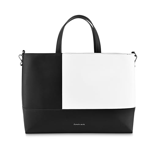Image of Fastrack Colourpop Laptop Tote | Faux-Leather Women's Handbags | 15 inch Laptop Tote For Workwear And College, Black